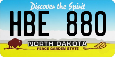 ND license plate HBE880