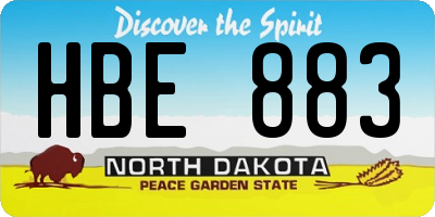 ND license plate HBE883