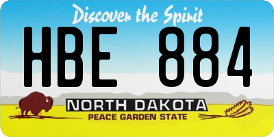 ND license plate HBE884