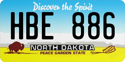 ND license plate HBE886