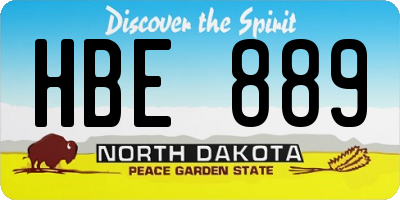 ND license plate HBE889