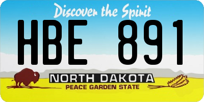 ND license plate HBE891
