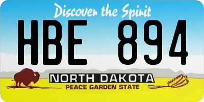ND license plate HBE894