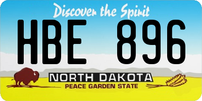 ND license plate HBE896