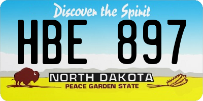 ND license plate HBE897