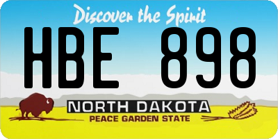 ND license plate HBE898