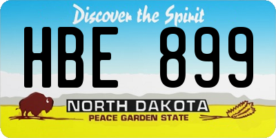ND license plate HBE899