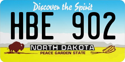 ND license plate HBE902