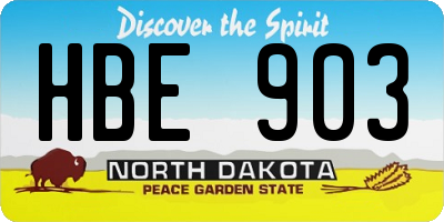 ND license plate HBE903
