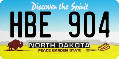 ND license plate HBE904