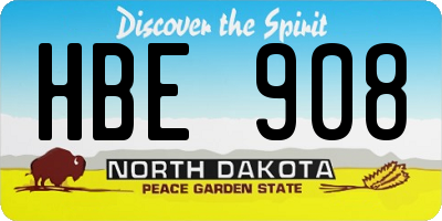 ND license plate HBE908