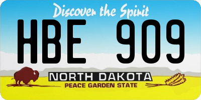 ND license plate HBE909