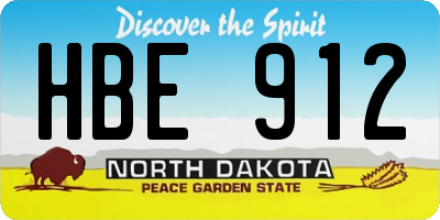ND license plate HBE912