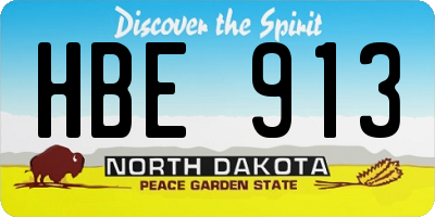 ND license plate HBE913