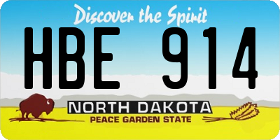 ND license plate HBE914