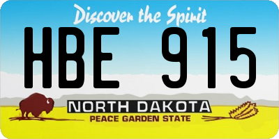 ND license plate HBE915