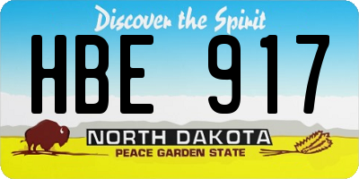 ND license plate HBE917