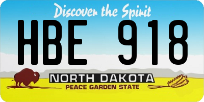 ND license plate HBE918