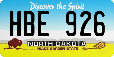 ND license plate HBE926