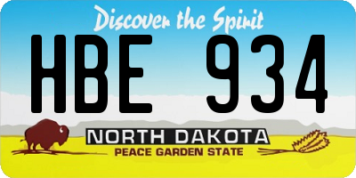 ND license plate HBE934