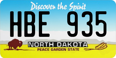ND license plate HBE935