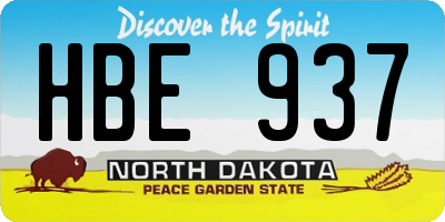 ND license plate HBE937