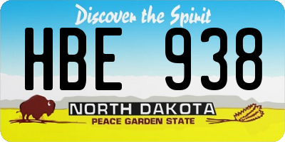 ND license plate HBE938