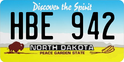 ND license plate HBE942