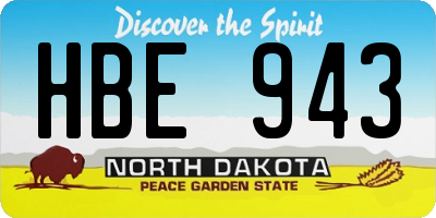 ND license plate HBE943