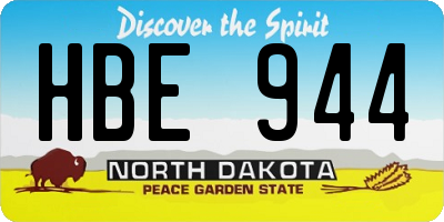 ND license plate HBE944