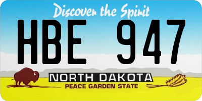 ND license plate HBE947