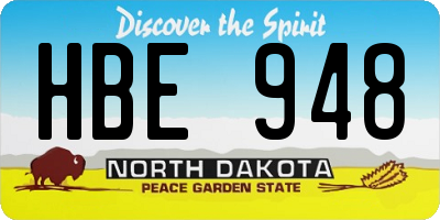 ND license plate HBE948