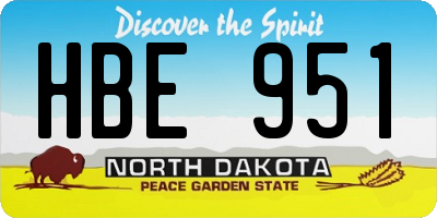ND license plate HBE951