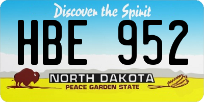 ND license plate HBE952