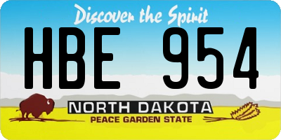 ND license plate HBE954