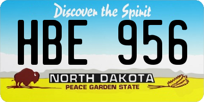 ND license plate HBE956