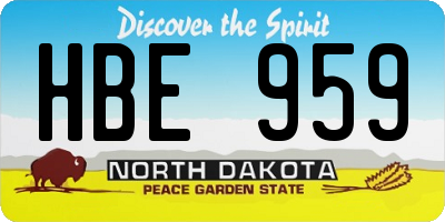 ND license plate HBE959