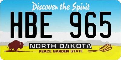 ND license plate HBE965