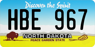 ND license plate HBE967