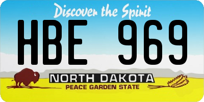 ND license plate HBE969