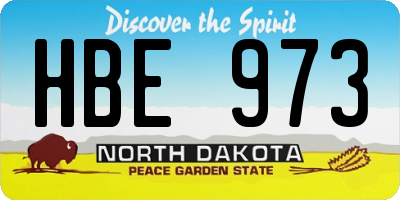 ND license plate HBE973