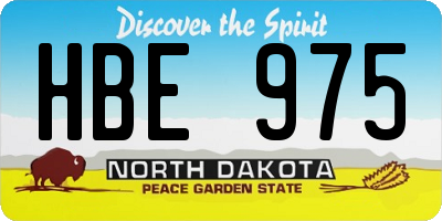 ND license plate HBE975