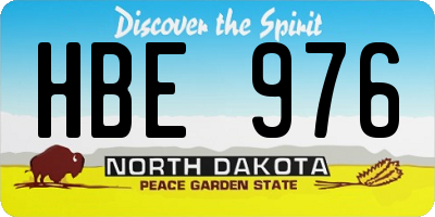 ND license plate HBE976