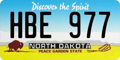 ND license plate HBE977