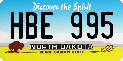 ND license plate HBE995
