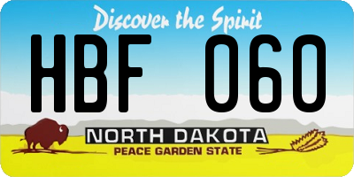ND license plate HBF060