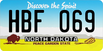 ND license plate HBF069