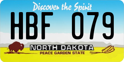 ND license plate HBF079
