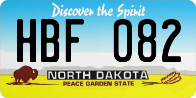 ND license plate HBF082
