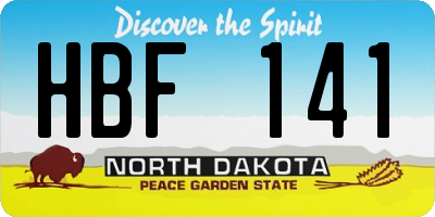 ND license plate HBF141